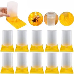 10-Pack Reusable Bee Watering Cups for Beekeeping